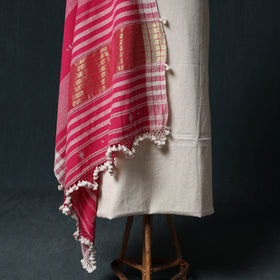 Kutch Bhujodi Handwoven Kala Cotton 3pc Unstitched Dress Material Suit Set 02