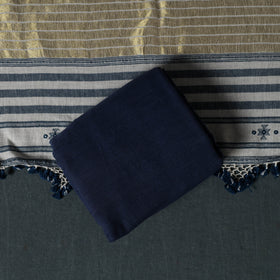 Kutch Bhujodi Handwoven Kala Cotton 3pc Unstitched Dress Material Suit Set 03