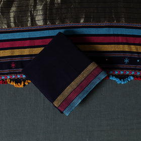 Kutch Bhujodi Handwoven Kala Cotton 3pc Unstitched Dress Material Suit Set 04