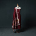 Kutch Bhujodi Handwoven Kala Cotton 3pc Unstitched Dress Material Suit Set 05