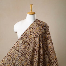 Pedana Brown  Hand Block Print Mul Cotton Kalamkari Fabric