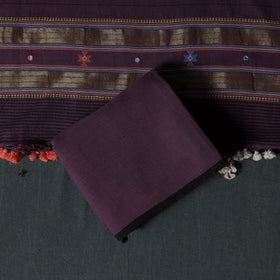 Kutch Handwoven Mirror Work Kala Cotton 3pc Unstitched Dress Material Suit Set 04
