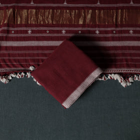 Kutch Handwoven Mirror Work Kala Cotton 3pc Unstitched Dress Material Suit Set 08