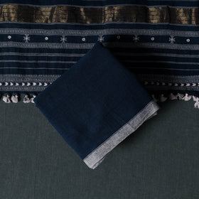 Kutch Handwoven Mirror Work Kala Cotton 3pc Unstitched Dress Material Suit Set 07