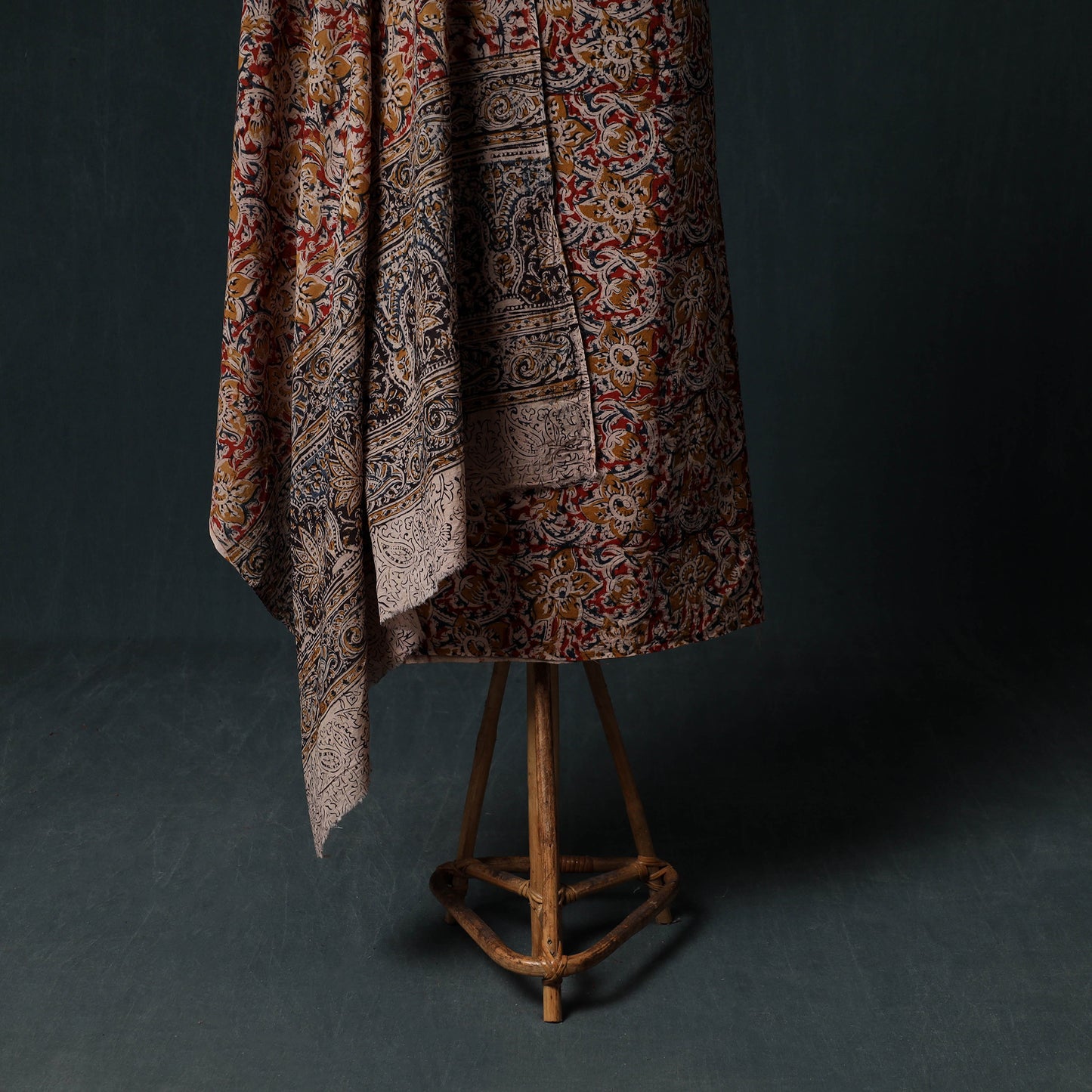 Pedana Hand Block Print Natural Dyed Cotton Kalamkari Unstitched Dress Material Kurta Set 02