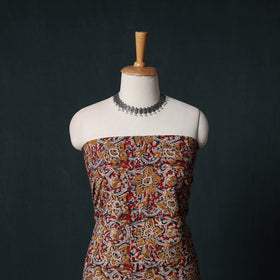 Pedana Hand Block Print Natural Dyed Cotton Kalamkari Unstitched Dress Material Kurta Set 02