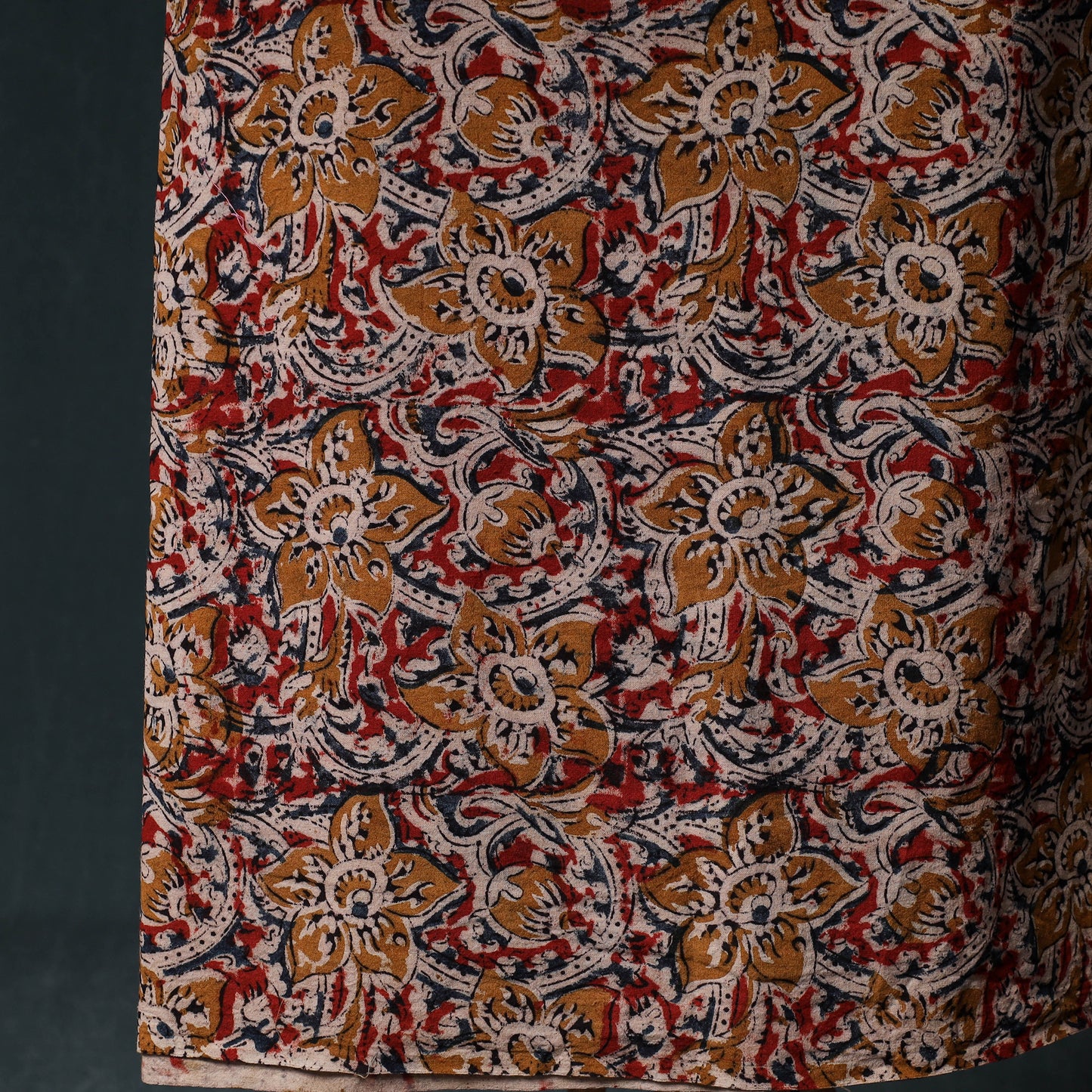 Pedana Hand Block Print Natural Dyed Cotton Kalamkari Unstitched Dress Material Kurta Set 02