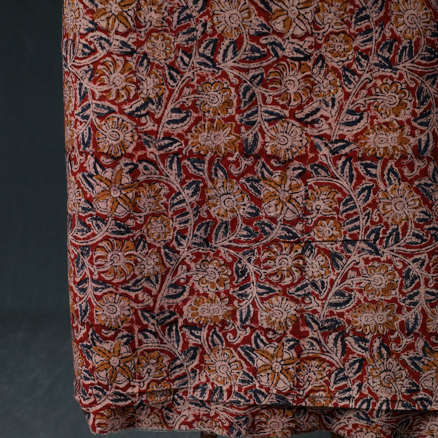 Pedana Hand Block Print Natural Dyed Cotton Kalamkari Unstitched Dress Material Kurta Set 03
