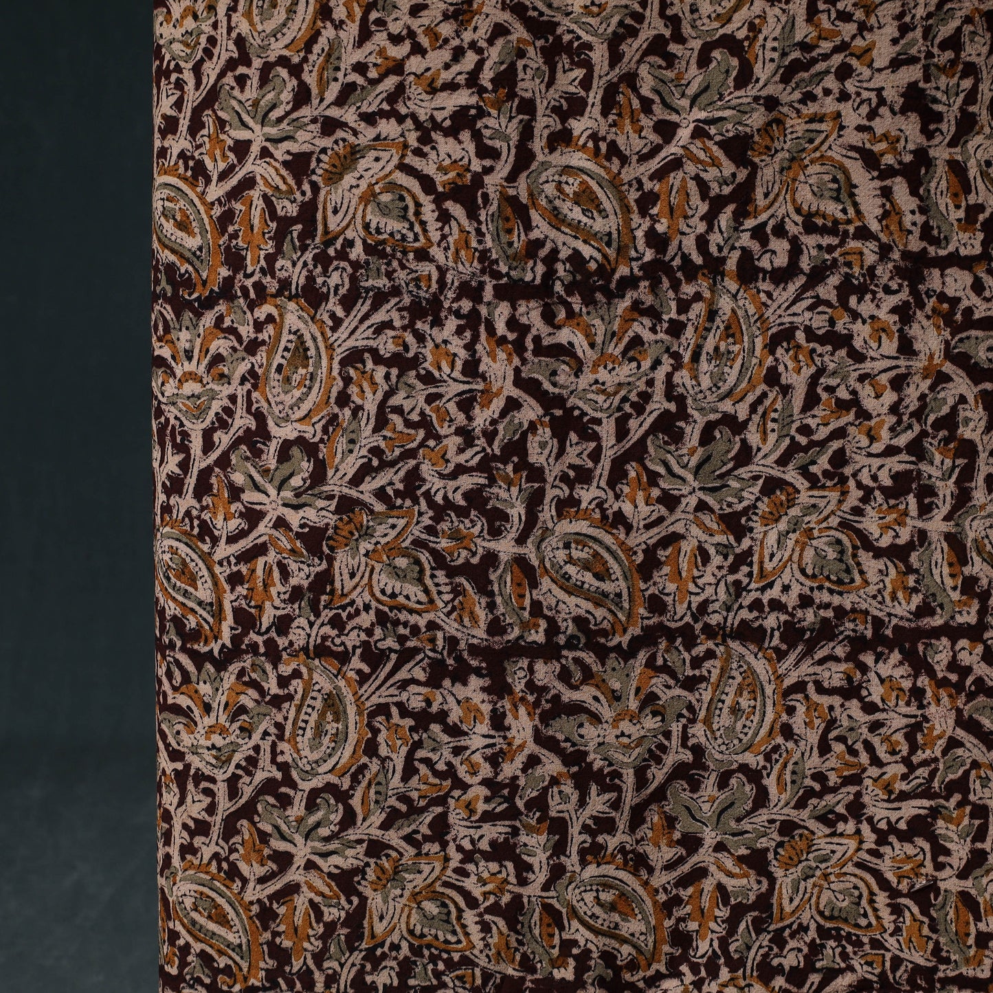 Pedana Hand Block Print Natural Dyed Cotton Kalamkari Unstitched Dress Material Kurta Set 05