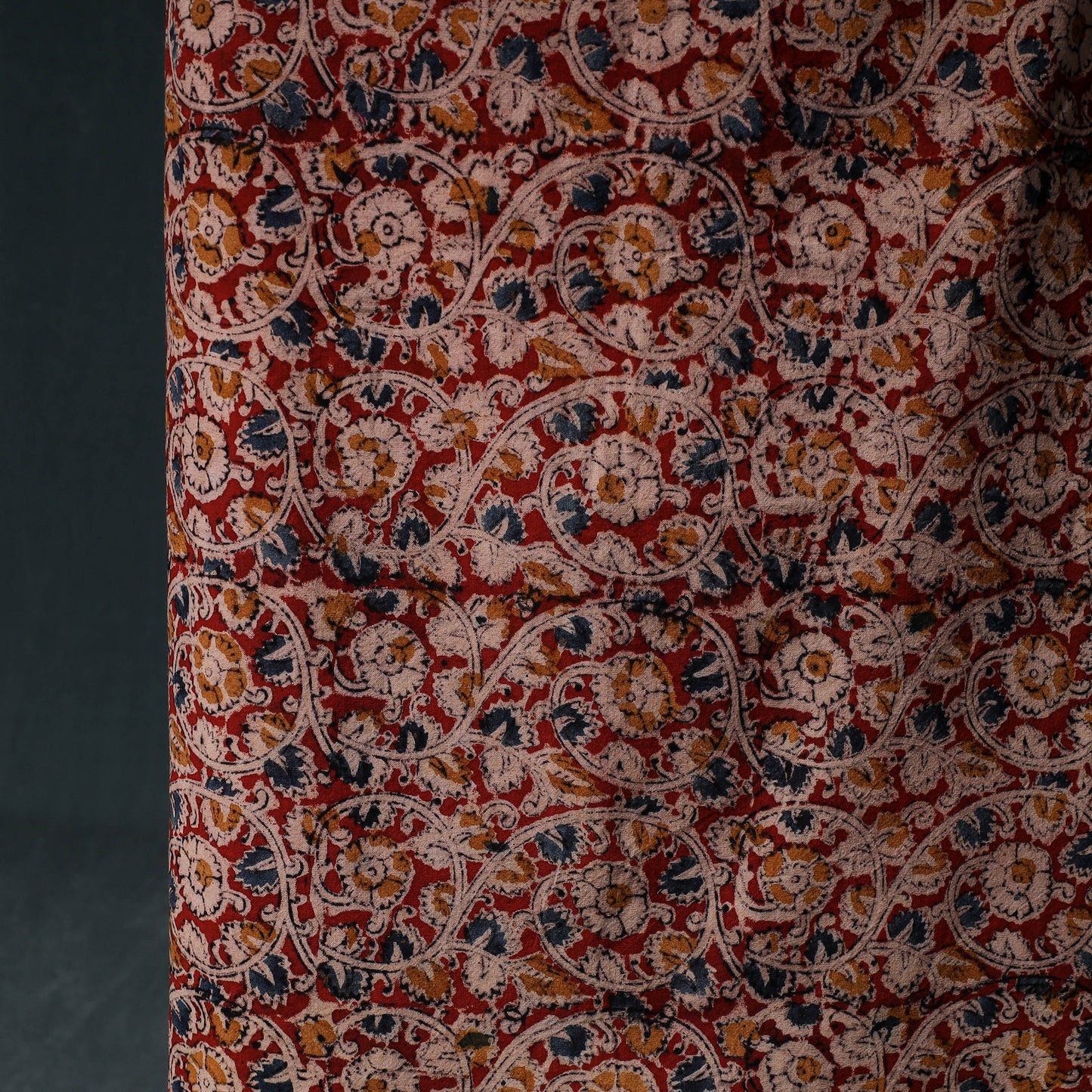 Pedana Hand Block Print Natural Dyed Cotton Kalamkari Unstitched Dress Material Kurta Set 08