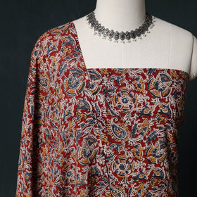 Pedana Hand Block Print Natural Dyed Cotton Kalamkari Unstitched Dress Material Kurta Set 09