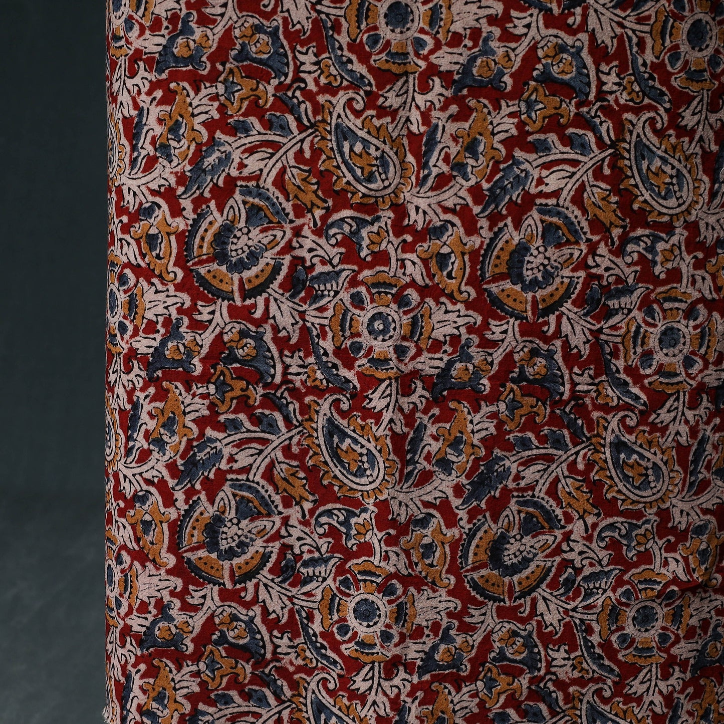 Pedana Hand Block Print Natural Dyed Cotton Kalamkari Unstitched Dress Material Kurta Set 09