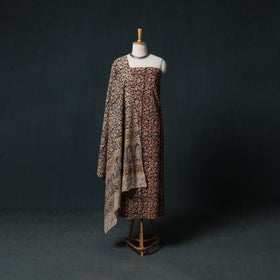 Pedana Hand Block Print Natural Dyed Cotton Kalamkari Unstitched Dress Material Kurta Set 13