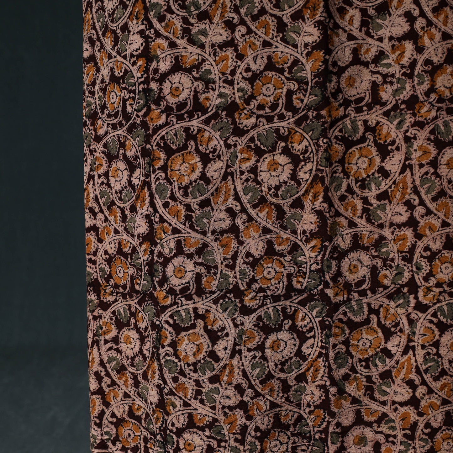 Pedana Hand Block Print Natural Dyed Cotton Kalamkari Unstitched Dress Material Kurta Set 13