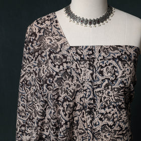 Pedana Hand Block Print Natural Dyed Cotton Kalamkari Unstitched Dress Material Kurta Set 14