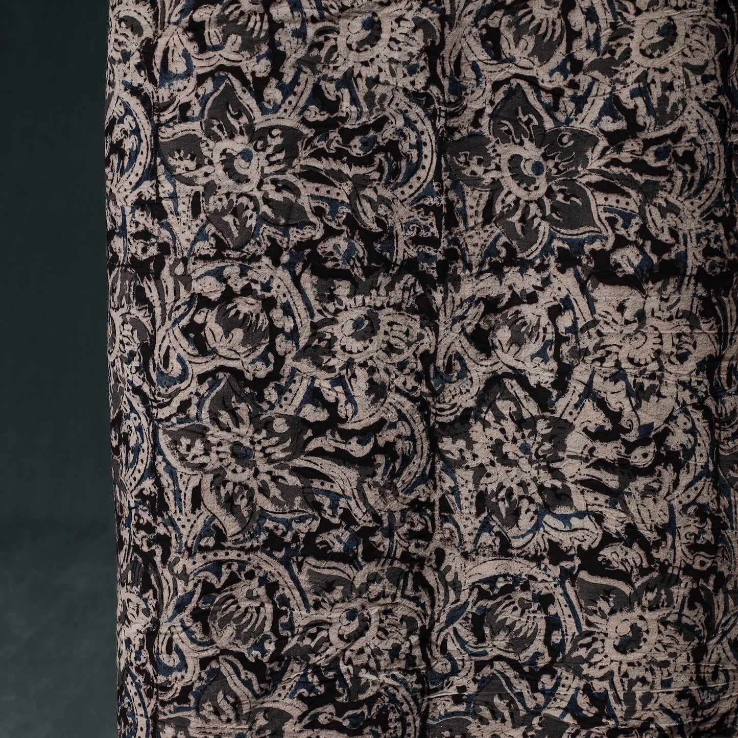 Pedana Hand Block Print Natural Dyed Cotton Kalamkari Unstitched Dress Material Kurta Set 14