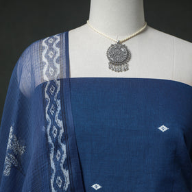 Jacquard Cotton 2pc Unstitched Dress Material Kurta Set with Jewellery 12