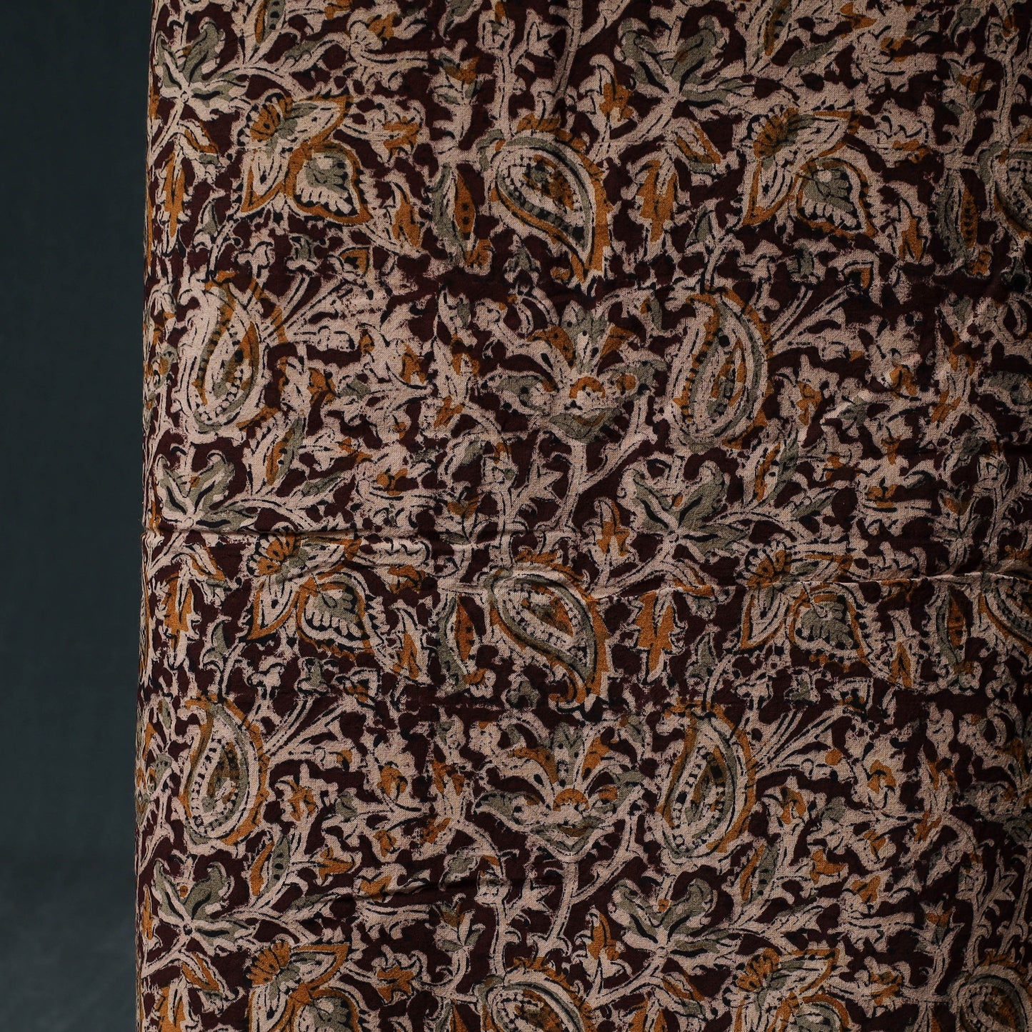 Pedana Hand Block Print Natural Dyed Cotton Kalamkari Unstitched Dress Material Kurta Set 18