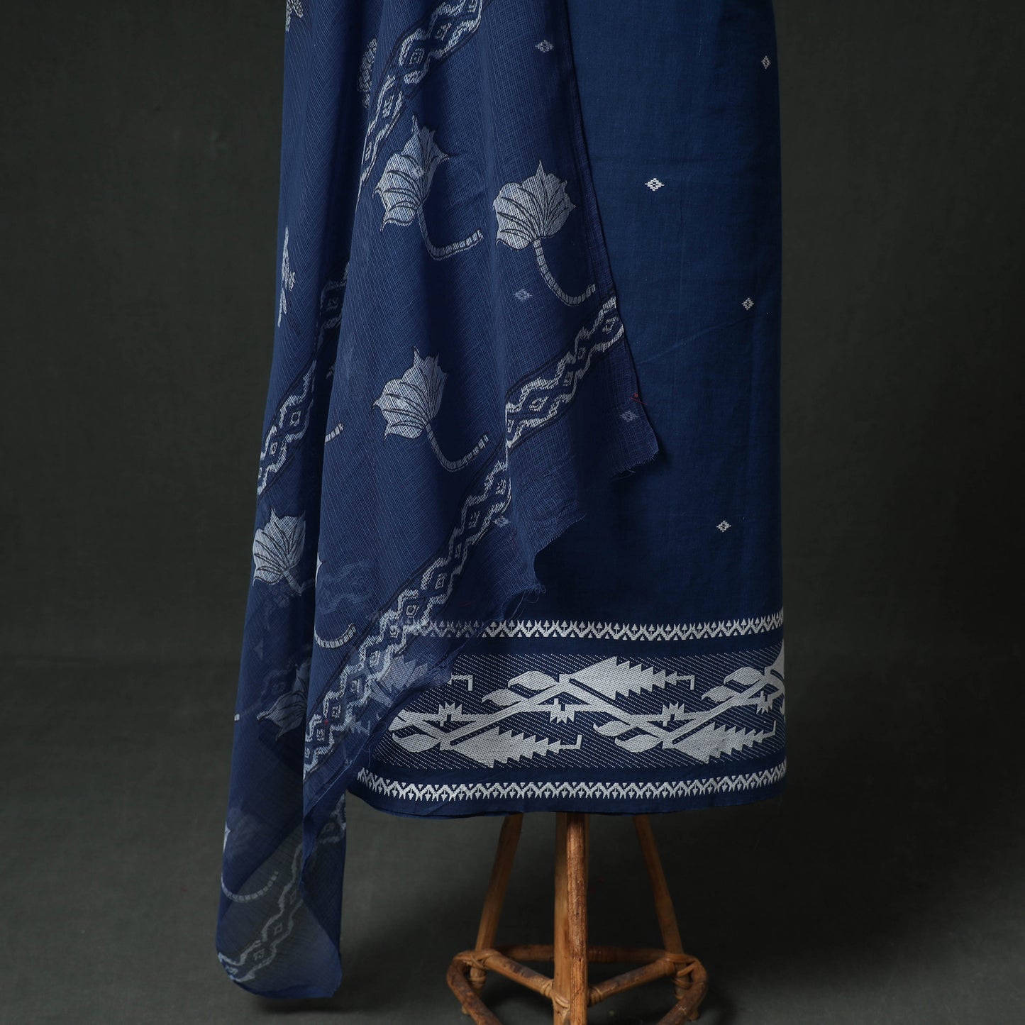 Jacquard Cotton 2pc Unstitched Dress Material Kurta Set with Jewellery 12