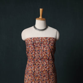 Pedana Hand Block Print Natural Dyed Cotton Kalamkari Unstitched Dress Material Kurta Set 20