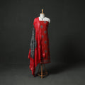 Ajrakh Block Print Natural Dyed Cotton 2pc Unstitched Dress Material Kurta Set with Jewellery 14