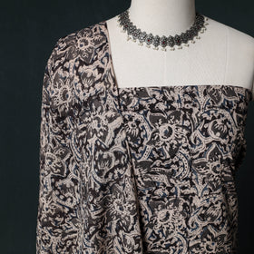 Pedana Hand Block Print Natural Dyed Cotton Kalamkari Unstitched Dress Material Kurta Set 22