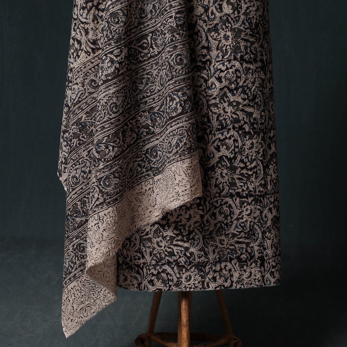 Pedana Hand Block Print Natural Dyed Cotton Kalamkari Unstitched Dress Material Kurta Set 22
