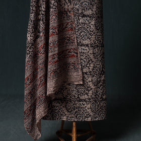 Pedana Hand Block Print Natural Dyed Cotton Kalamkari Unstitched Dress Material Kurta Set 23