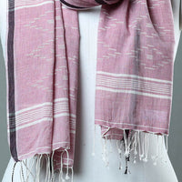 Purple - Burdwan Jamdani Cotton Handloom Stole with Tassels 01