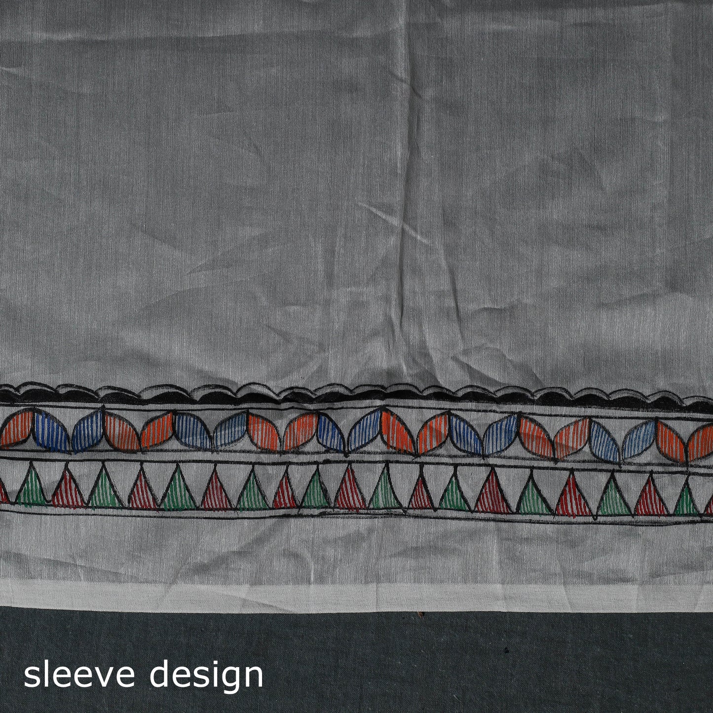 Madhubani Handpainted Chanderi Silk 2pc Unstitched Dress Material Kurta Set 15