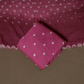 Kutch Bandhani Sequin Work Satin Cotton Unstitched Dress Material: Kurta, Bottom & Dupatta 04