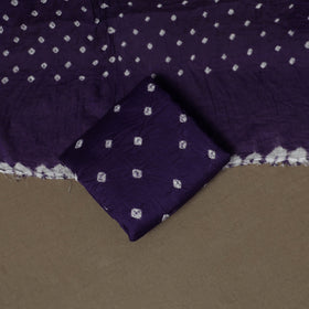 Kutch Bandhani Sequin Work Satin Cotton Unstitched Dress Material: Kurta, Bottom & Dupatta 05
