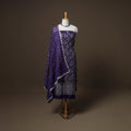 Kutch Bandhani Sequin Work Satin Cotton Unstitched Dress Material: Kurta, Bottom & Dupatta 05