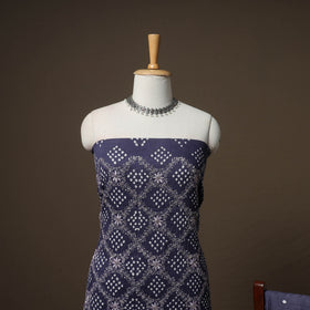 Kutch Bandhani Sequin Work Satin Cotton Unstitched Dress Material: Kurta, Bottom & Dupatta 07