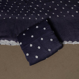 Kutch Bandhani Sequin Work Satin Cotton Unstitched Dress Material: Kurta, Bottom & Dupatta 07