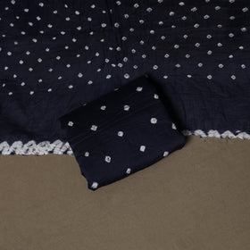 Kutch Bandhani Sequin Work Satin Cotton Unstitched Dress Material: Kurta, Bottom & Dupatta 08