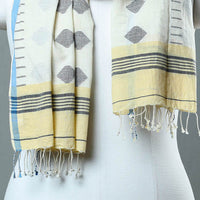 Burdwan Jamdani Cotton Handloom Stole with Tassels 57