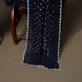 Kutch Bandhani Sequin Work Satin Cotton Unstitched Dress Material: Kurta, Bottom & Dupatta 09