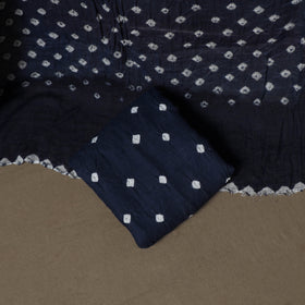 Kutch Bandhani Sequin Work Satin Cotton Unstitched Dress Material: Kurta, Bottom & Dupatta 09