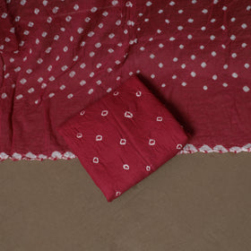Kutch Bandhani Sequin Work Satin Cotton Unstitched Dress Material: Kurta, Bottom & Dupatta 10