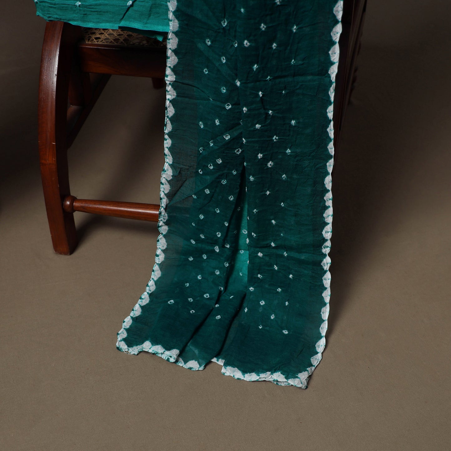 Kutch Bandhani Sequin Work Satin Cotton Unstitched Dress Material: Kurta, Bottom & Dupatta 11
