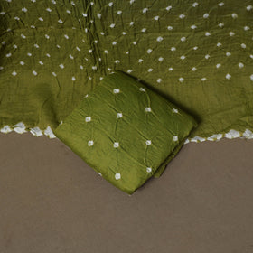 Kutch Bandhani Sequin Work Satin Cotton Unstitched Dress Material: Kurta, Bottom & Dupatta 12