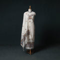 White - Madhubani Handpainted Chanderi Silk 2pc Unstitched Dress Material Kurta Set 14