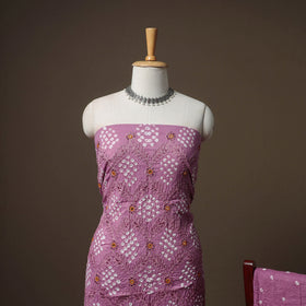 Kutch Bandhani Sequin Work Satin Cotton Unstitched Dress Material: Kurta, Bottom & Dupatta 13