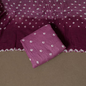 Kutch Bandhani Sequin Work Satin Cotton Unstitched Dress Material: Kurta, Bottom & Dupatta 13
