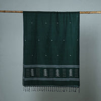 Green - Burdwan Jamdani Cotton Handloom Stole with Tassels 34