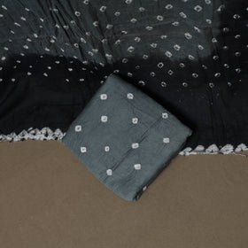 Kutch Bandhani Sequin Work Satin Cotton Unstitched Dress Material: Kurta, Bottom & Dupatta 14