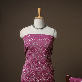 Kutch Bandhani Sequin Work Satin Cotton Unstitched Dress Material: Kurta, Bottom & Dupatta 16