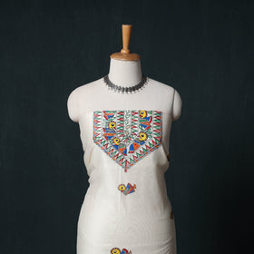 Madhubani Handpainted Chanderi Silk 2pc Unstitched Dress Material Kurta Set 18