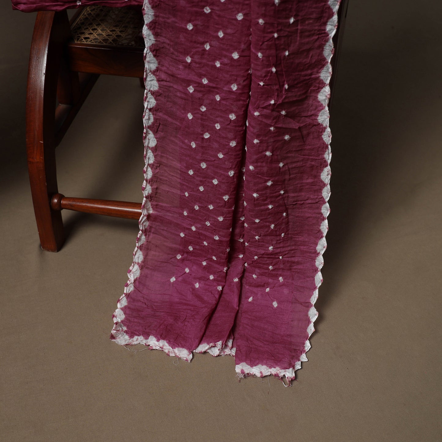 Kutch Bandhani Sequin Work Satin Cotton Unstitched Dress Material: Kurta, Bottom & Dupatta 16